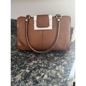 Patricia Nash Rienzo Tan Leather Shoulder Bag Twisted Rope Handle -NWT